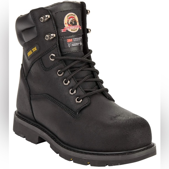 Brahma Other - BRAHMA Black Iron Tough Men’s 8” Steel Toe Work Boots Size 7